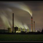 Kohlekraftwerk in Gelsenkirchen Scholven bei Nacht