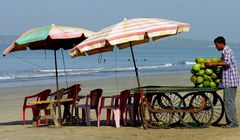 Kokosnussverkaeufer am Juhu Beach