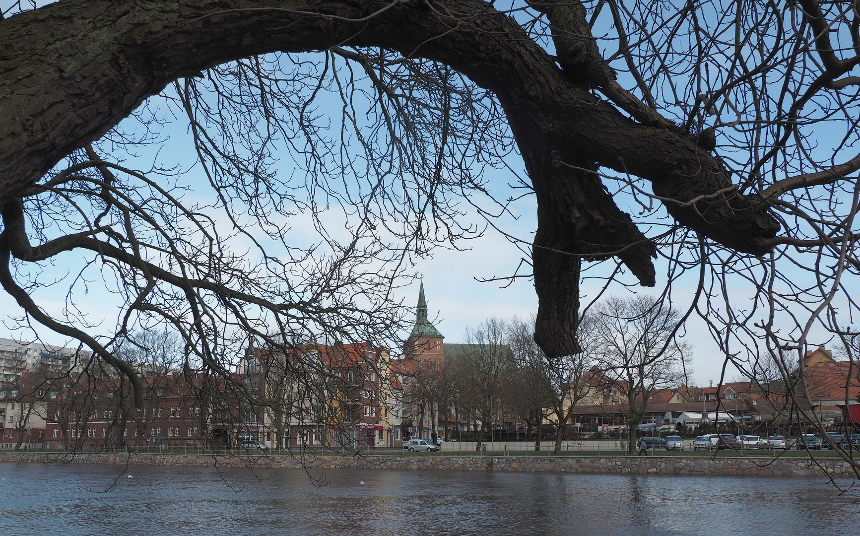 Kolberg - Altstadt vom anderen Ufer der Parseta 