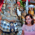 Komang beside the Ganesha statue