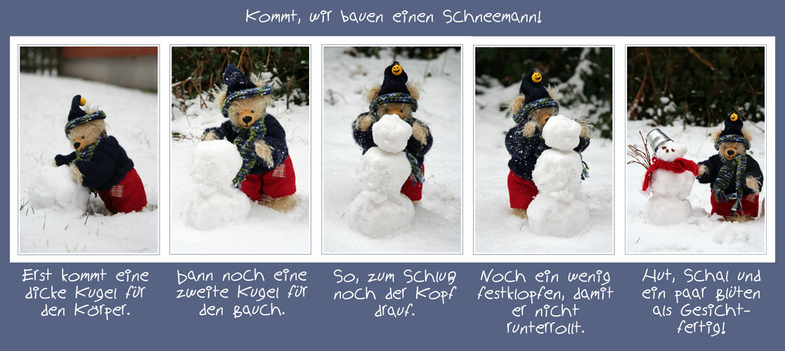 Kommt, wir bauen einen Schneemann!