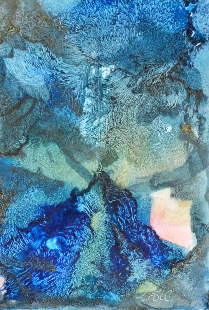 Komposition in Blau – Encaustic