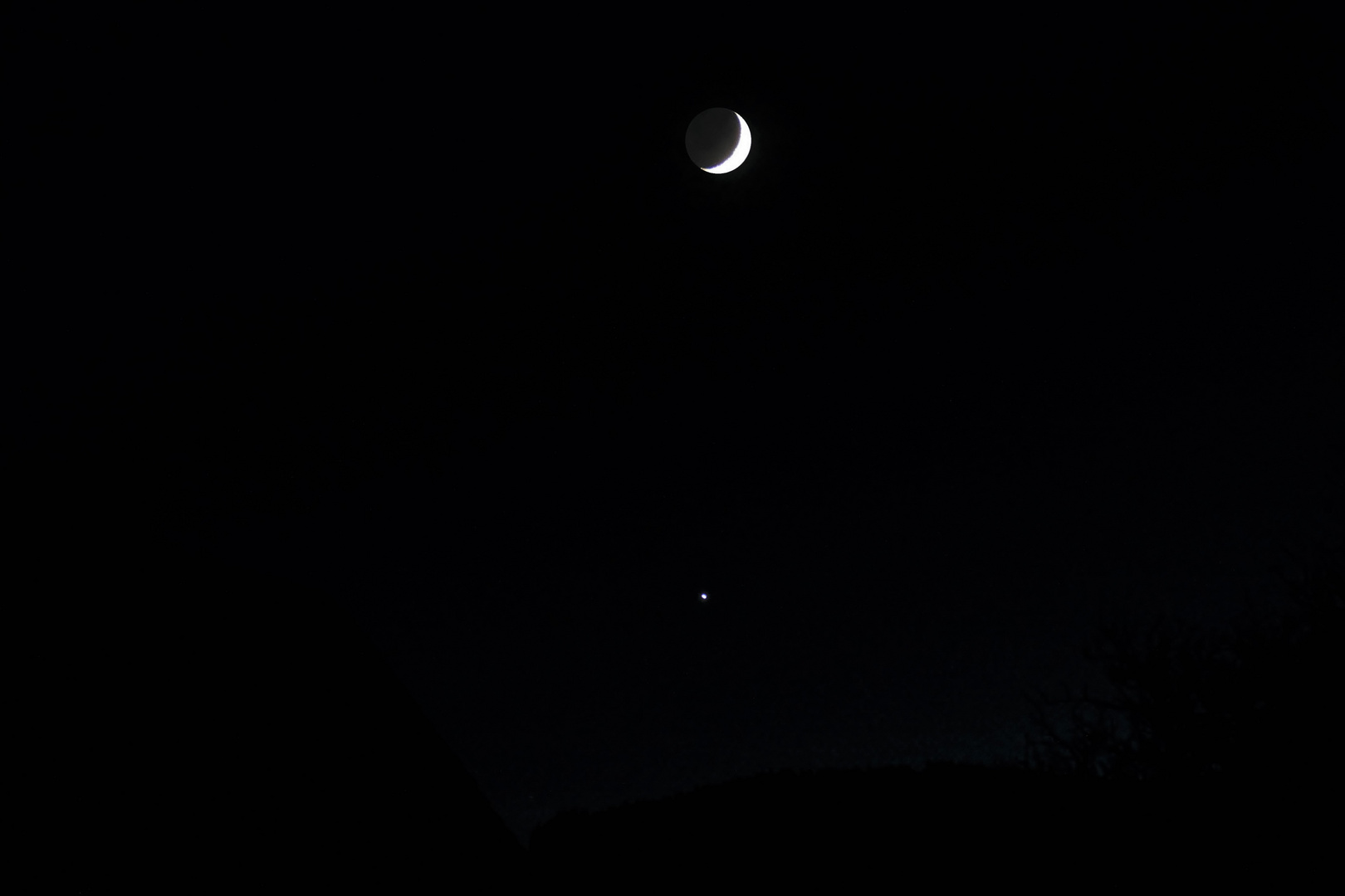 Konstellation von Mond und Venus am 3.12.2016