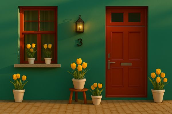 Kontrast durch gelbe Tulpen