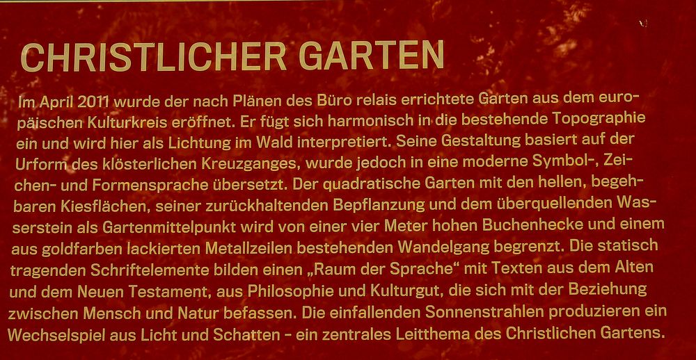 Konzept "Christlicher Garten"