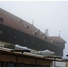 Konzilgebäude in Konstanz im Winternebel