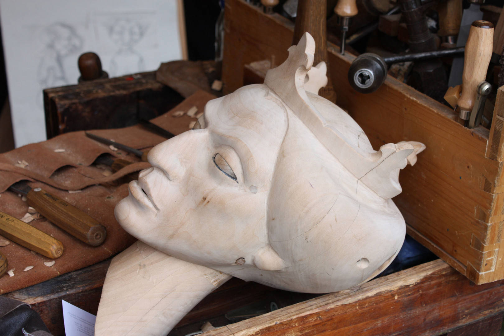 Kopf einer Marionettenfigur 