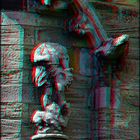  kopflose Figur am Castle Stirling  (3D-CHA-Anaglyphe)  