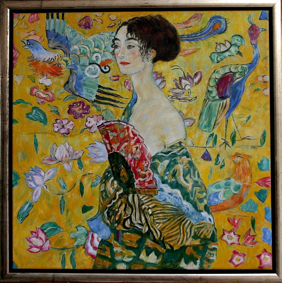 Kopie Von Gustav Klimt Dame Mit Facher Foto Bild Kunstfotografie Kultur Gemalde Skulpturen Gemalde Und Zeichnungen Bilder Auf Fotocommunity