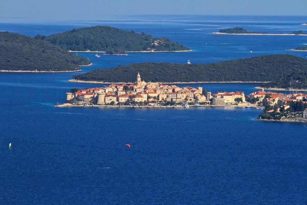 Korcula aus der Vogelperspektive