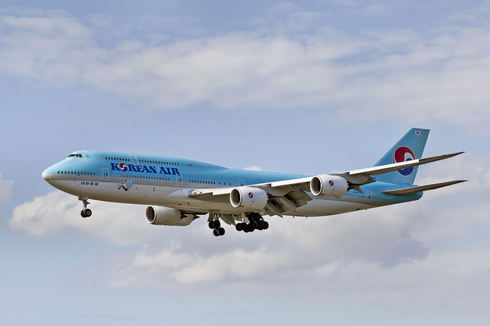 Korean Air im Landeanflug auf Frankfurt