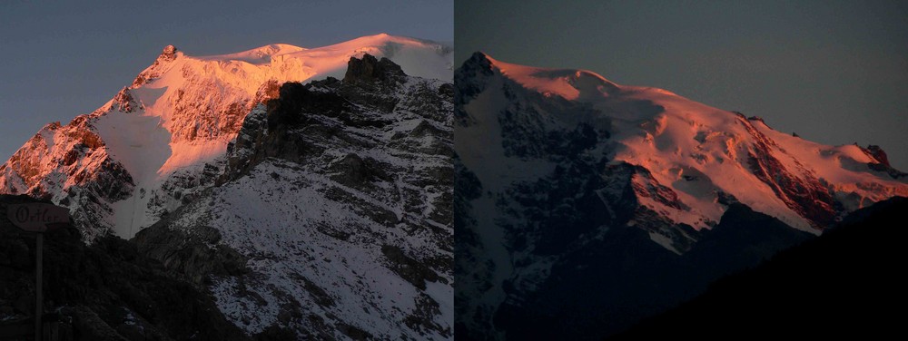 korrigiert: Sonne am Ortler von Aufgang bis Untergang