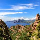 Korsika - Blick von Les Calanques de Piana auf die Bucht von Porto