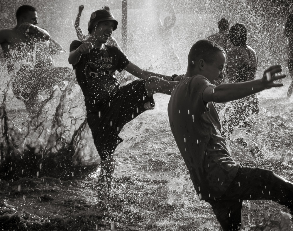 Kostrzyn, August 2015: Haltestelle Woodstock, Matsch