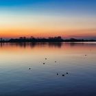 Koszalin am Fluss, Polen, Blaue Stunde