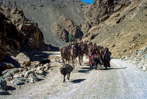 Kotschi-Karawane im Tal von Bamiyan