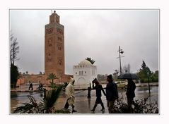 Koutoubia Moschee im Regen