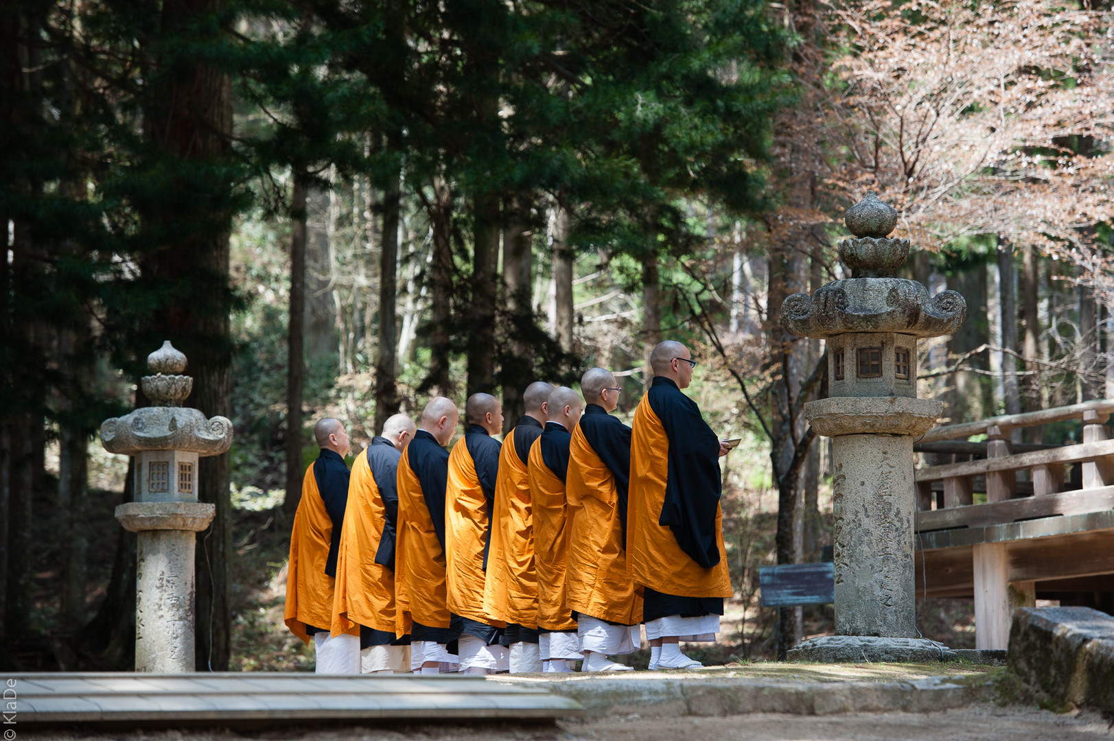 Koya-san - Kongobu-ji - Mönche beim Gebet