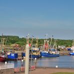 Krabbenkutter im Binnenhafen des Eidersperrwerks