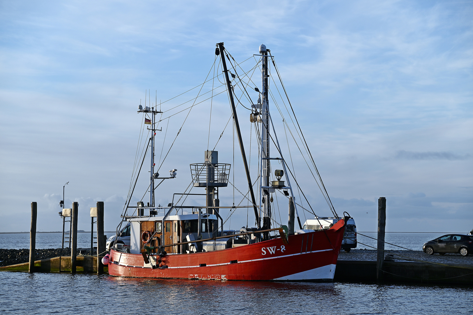 Krabbenkutter im Hafen von Schüttsiel (Nordfriesland).