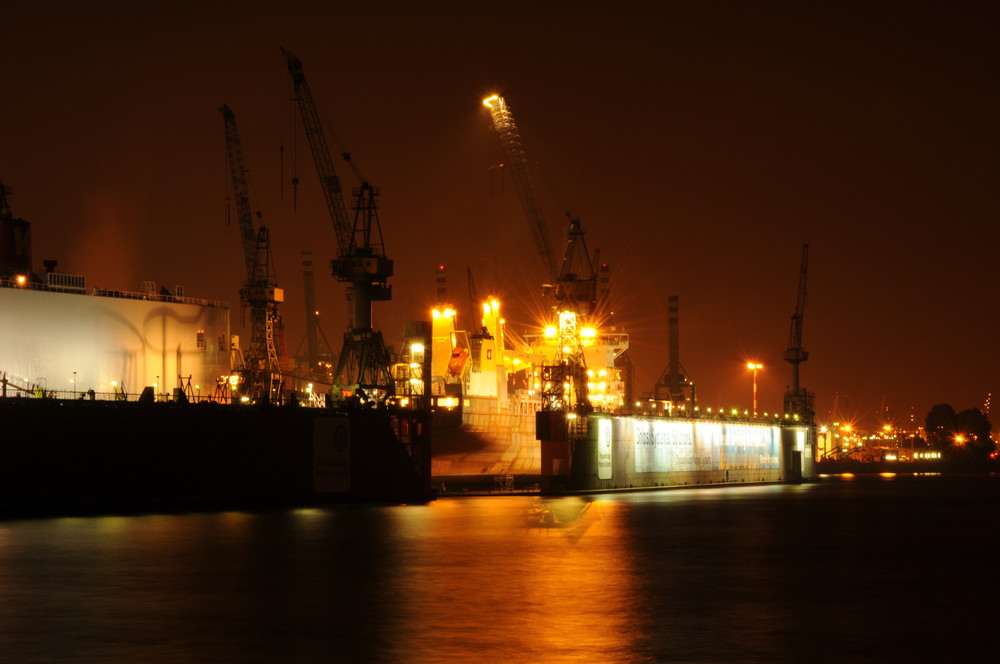 Krähne Dock Hafen Hamburg