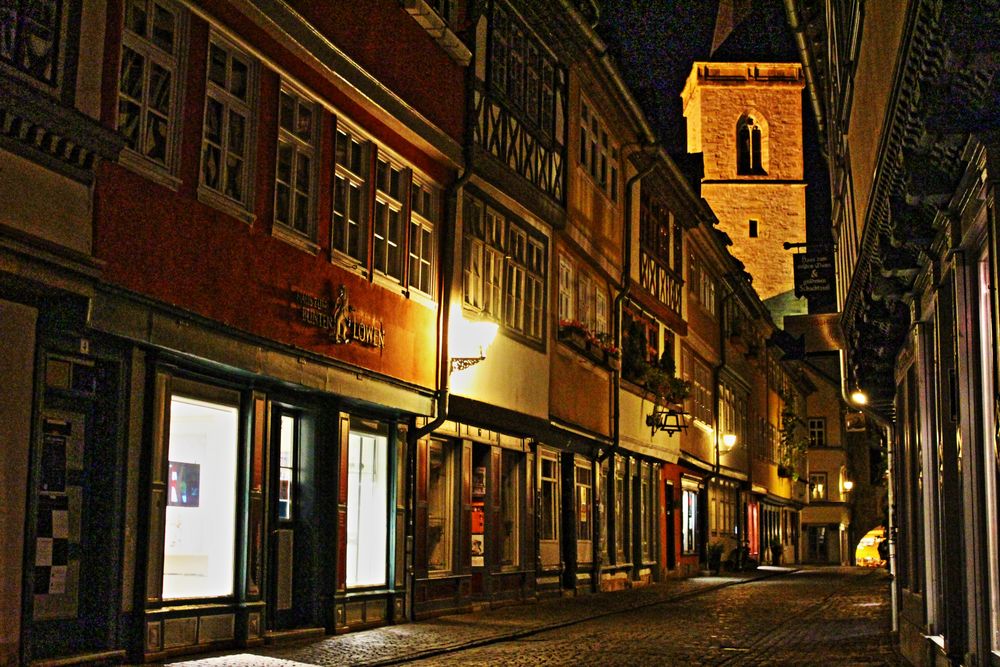 Krämerbrücke bei Nacht 