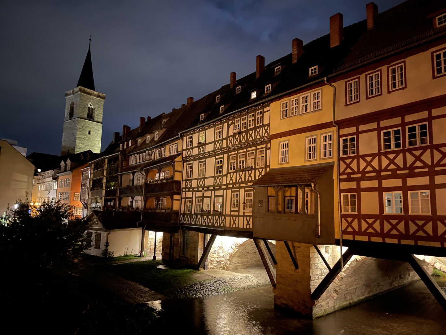 Krämerbrücke Erfurt by night