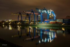 Kräne am Containerhafen in Mannheim - 2023