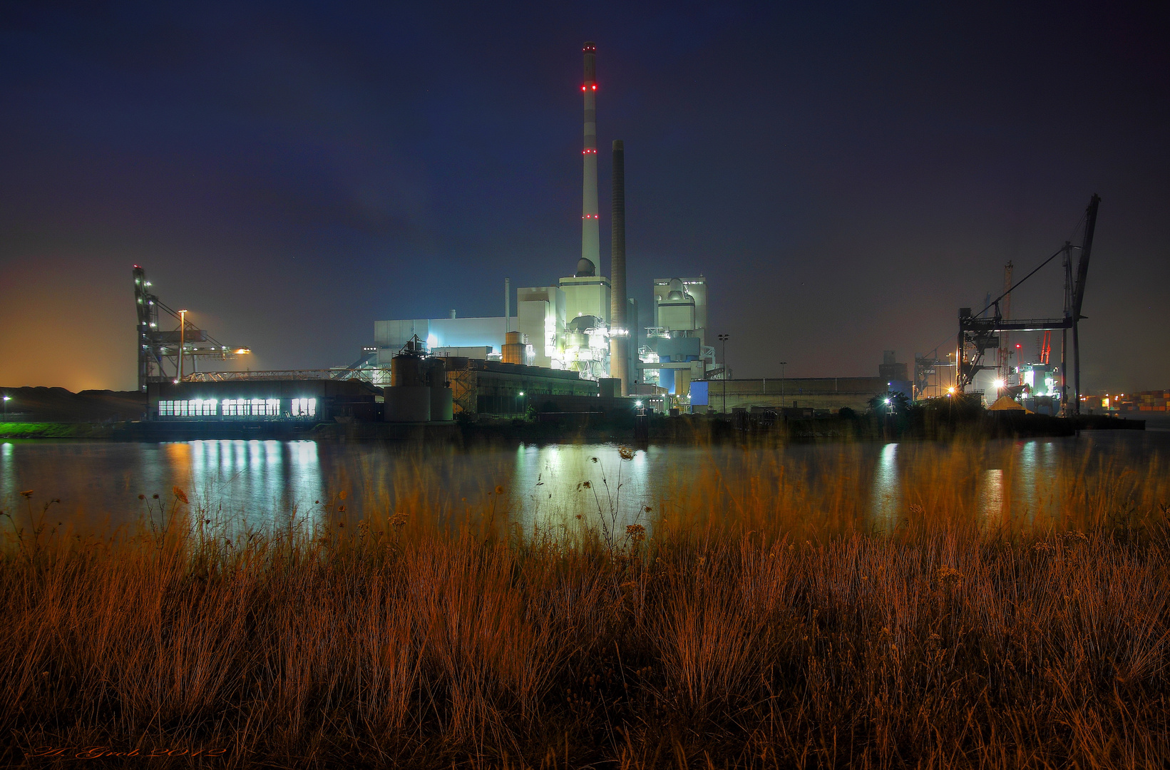Kraftwerk Hafen  Bremen  Foto Bild bearbeitungs 