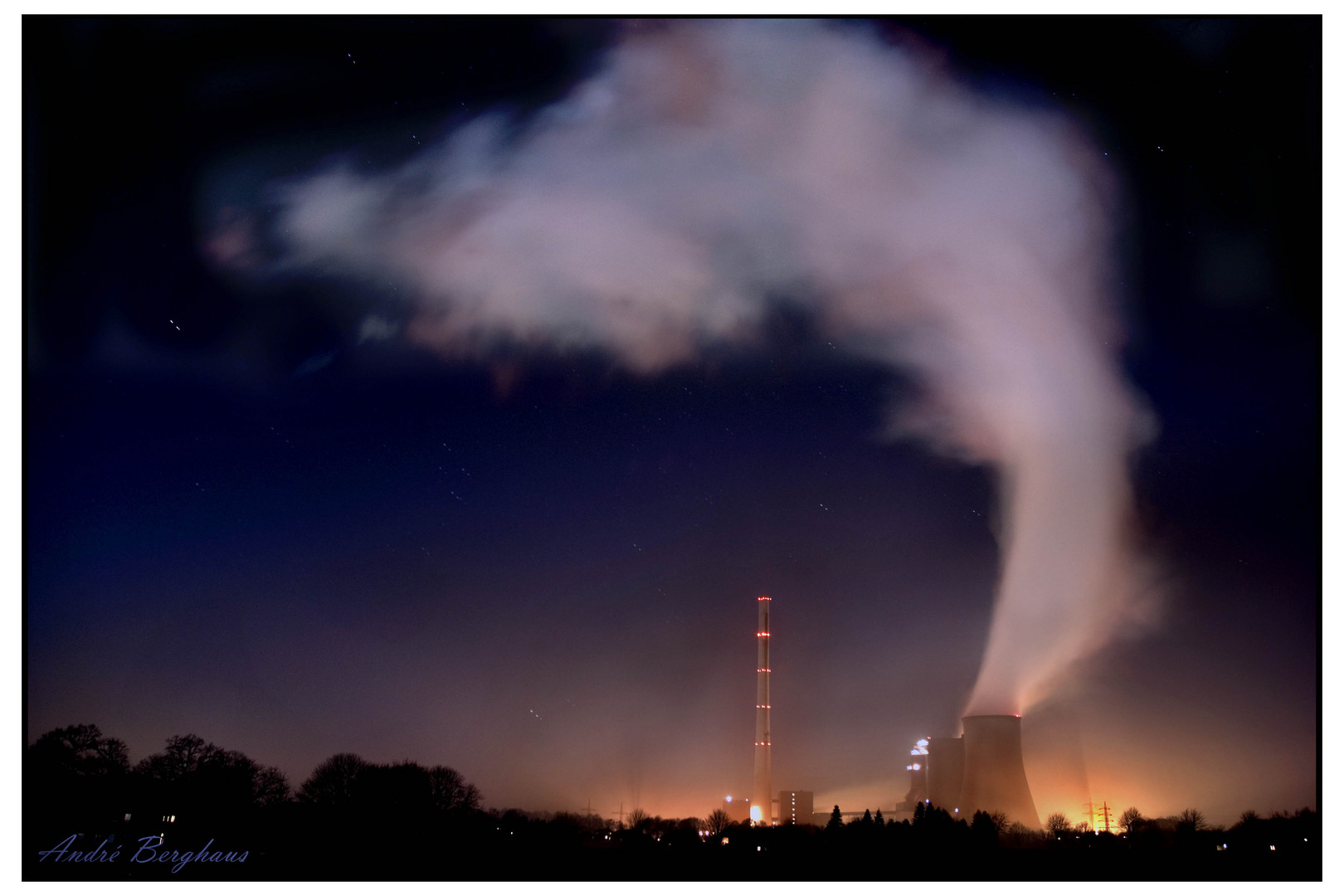 Kraftwerk Ibbenbüren bei Nacht