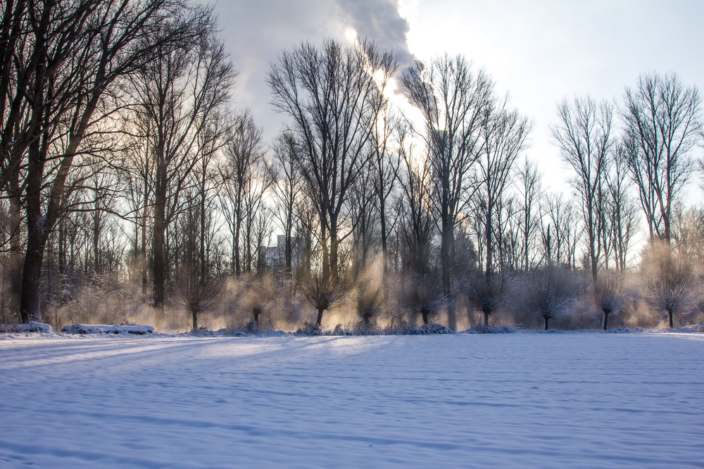 Kraftwerk im Schnee