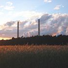 Kraftwerk Jänschwalde bei Sonnenuntergang 2004