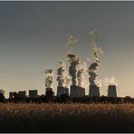 Kraftwerk Jänschwalde bei Sonnenuntergang