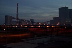 Kraftwerk Lippendorf am Abend