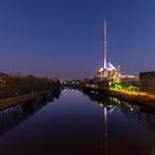 Kraftwerk Römerbrücke in blau-gelb