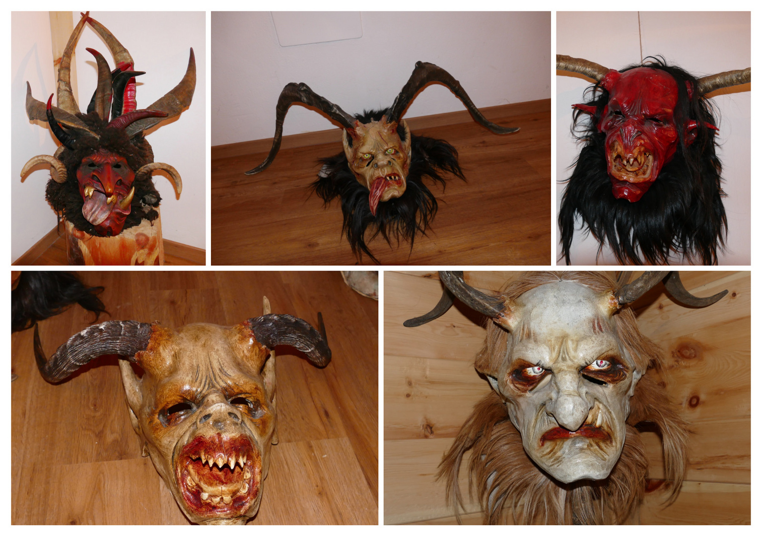 Krampus-Masken aus Großarl in Österreich