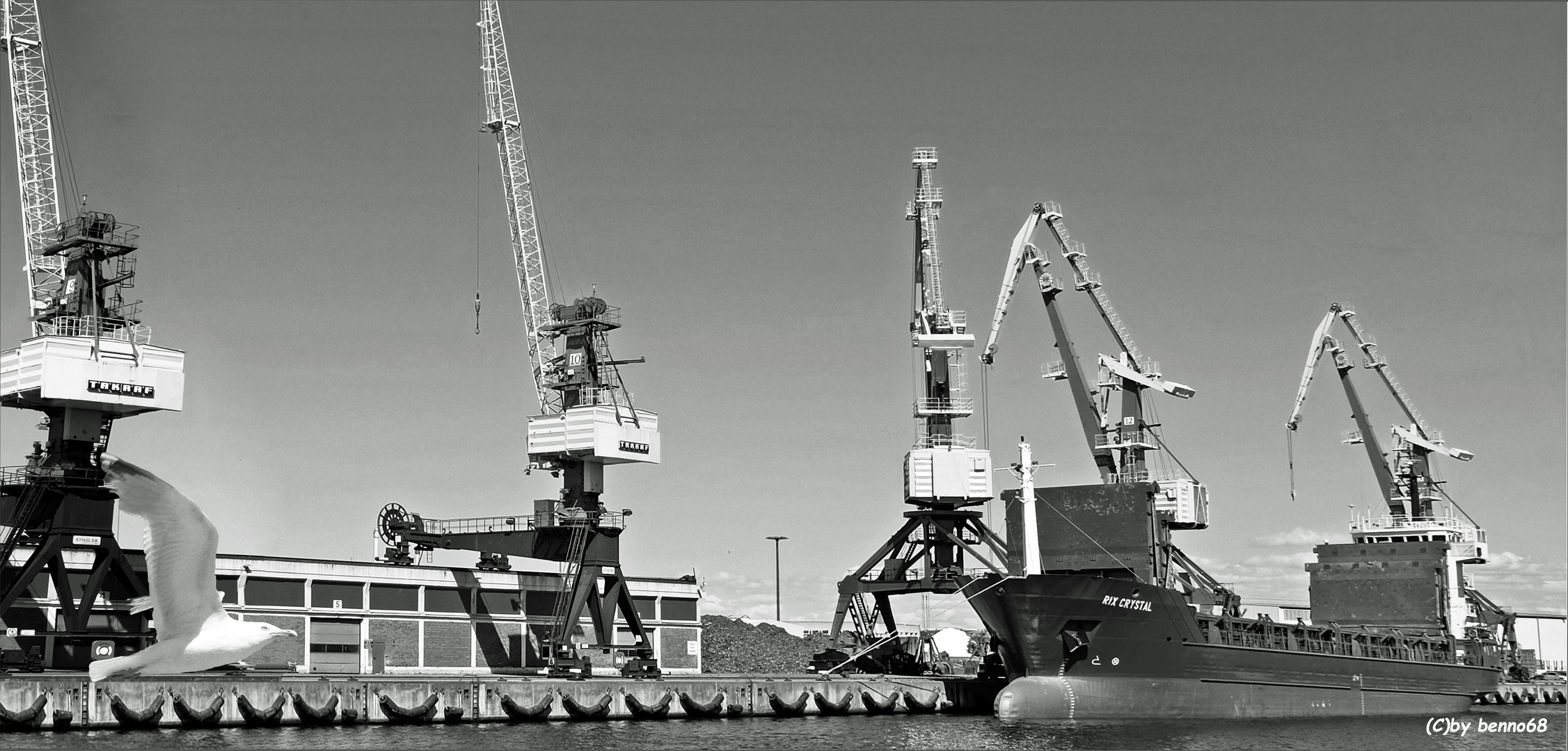 Kranensemble im Hafen Wismar