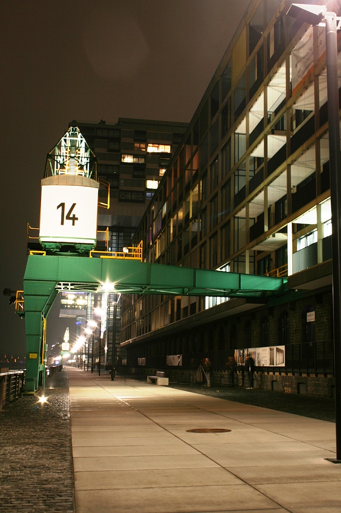 Kranhäuser mit Kran im Rheinauhafen (24.02.2012)