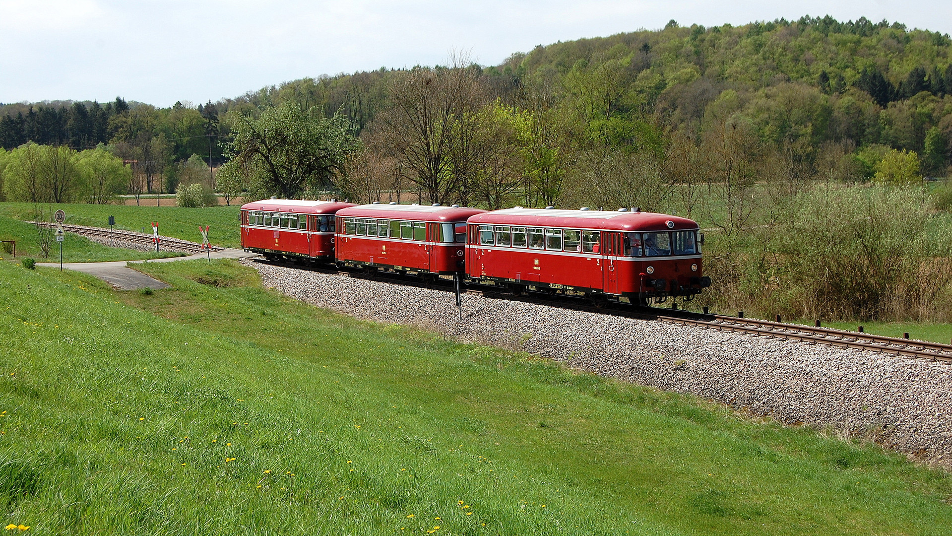 Krebsbachtalbahn mit RAB ex "Ulmer Spatz" bei Neckarbischofsheim Nord 22.4.2019