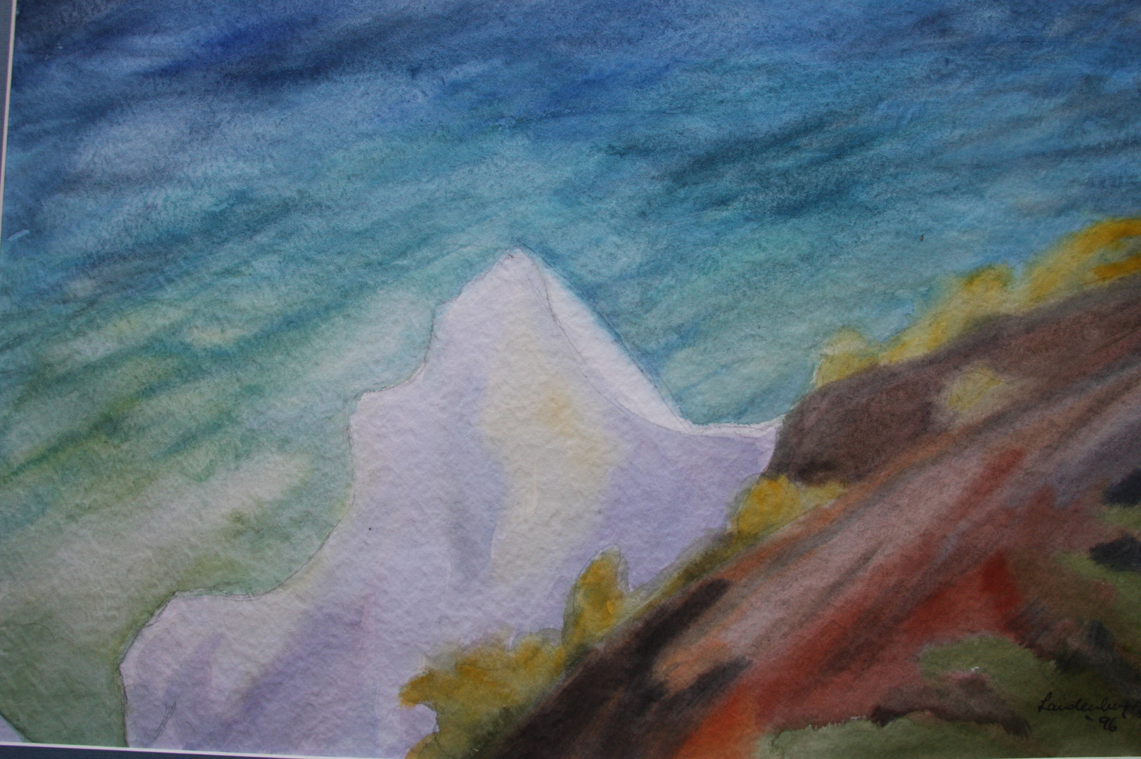 Kreidefelsen auf Rügen, Aquarell, 50x60 cm