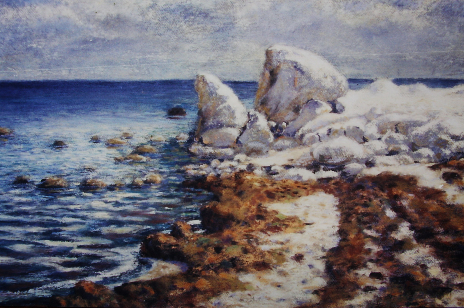 Kreideküste, Pastellkreiden, 50x60 cm