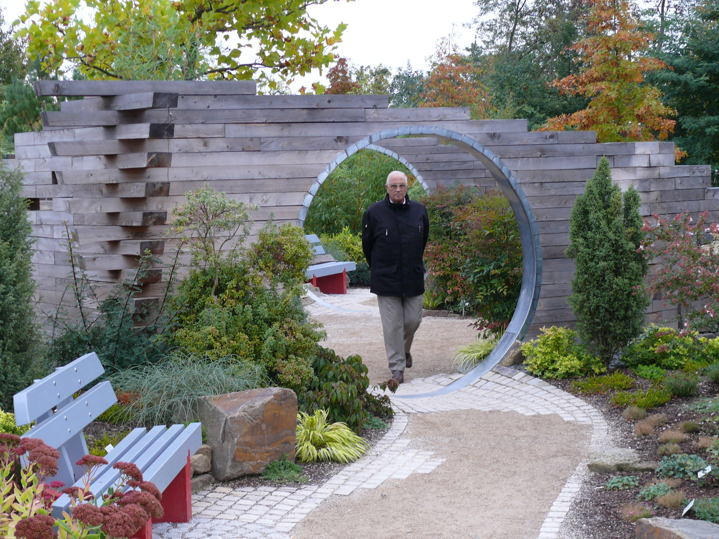 KREISLÄUFER in strukturierter gartenlandschaft