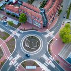 Kreisverkehr am Busbahnhof-Rathaus der Stadt Uelzen