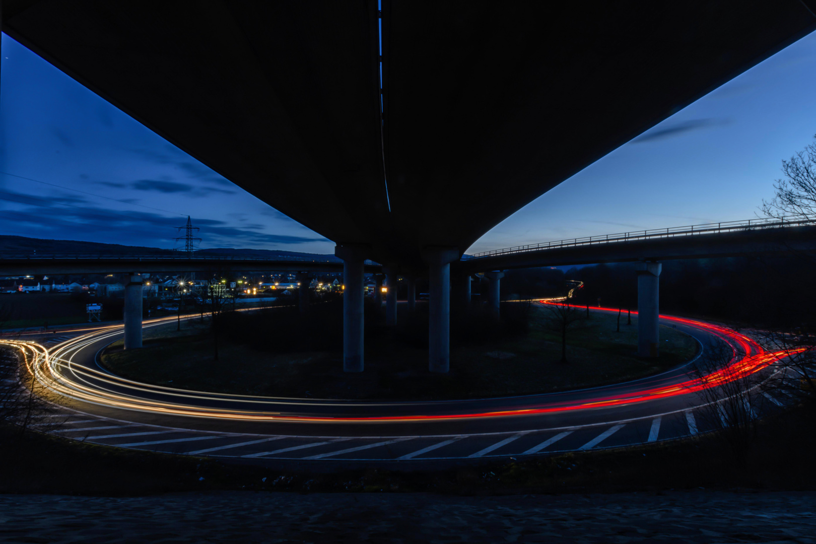 Kreisverkehr von oben