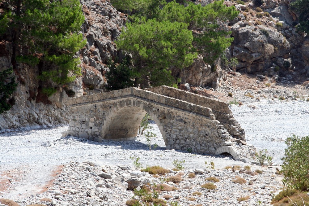 Kreta Samaria-Schlucht Brücke des verlassenen Dorfes