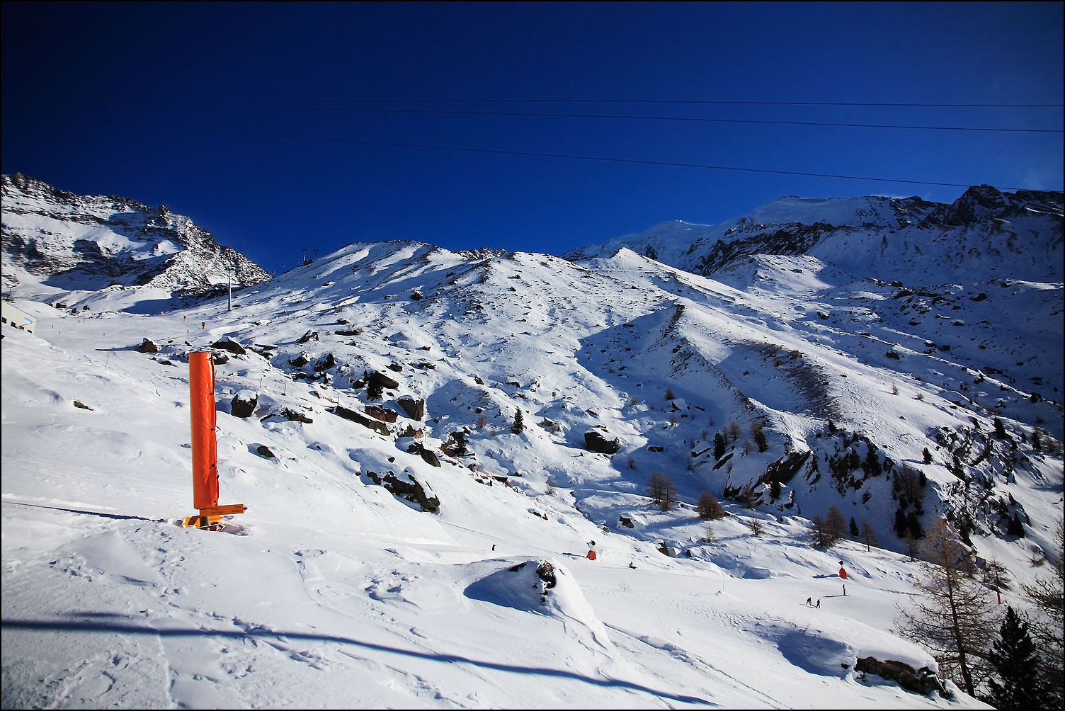 Kreuzboden Saas Grund hat Schnee! Und -20C Temparatur!