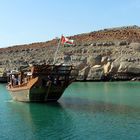 Kreuzfahrt mit einem arabischen Dhau im Musandamfjord am Indischen Ozean