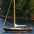 Kreuzfahrt, Stockholmer Schären, Segelboot an Boje