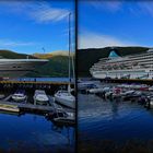 Kreuzfahrtschiff Artania in Andalsnes  Norwegen  (3D-X-View)