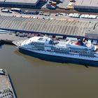 Kreuzfahrtschiff Europa (Luftbild, aerial)